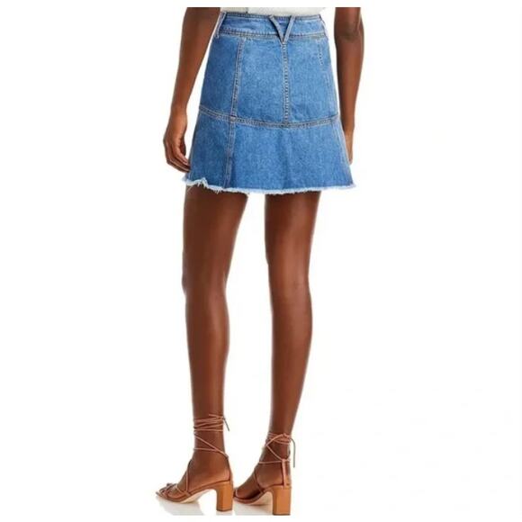Veronica Beard Denim Mini Skirt Size 2 "Lavelle" Durango Blue Jean A-Line NWT - Picture 2 of 10
